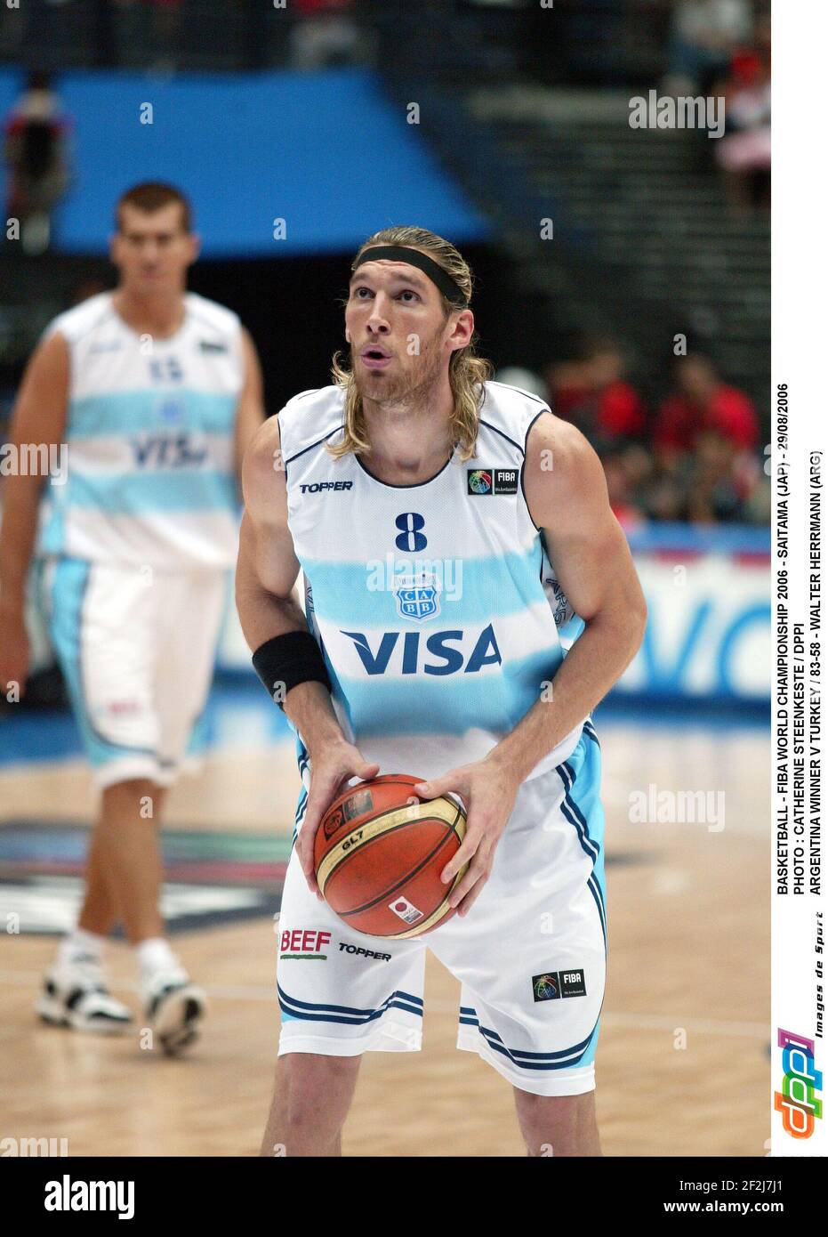 BASKETBALL - FIBA-WELTMEISTERSCHAFT 2006 - SAITAMA (JAP) - 29/08/2006 FOTO : CATHERINE STEENKESTE / DPPI ARGENTINIEN SIEGER V TÜRKEI / 83-58 - WALTER HERRMANN (ARG) Stockfoto