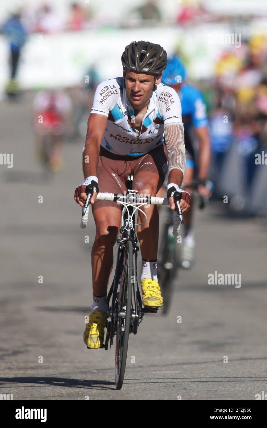 RADFAHREN - TOUR DE FRANCE 2012 - ETAPPE 11 - Albertville > La Toussuire – Les Sybelles (140 km) - 12/07/2012 - FOTO MANUEL BLONDAU / DPPI - AG2R LA MONDIALE TEAMRIDER JEAN CHRISTOPHE PERAUD AUS FRANKREICH Stockfoto