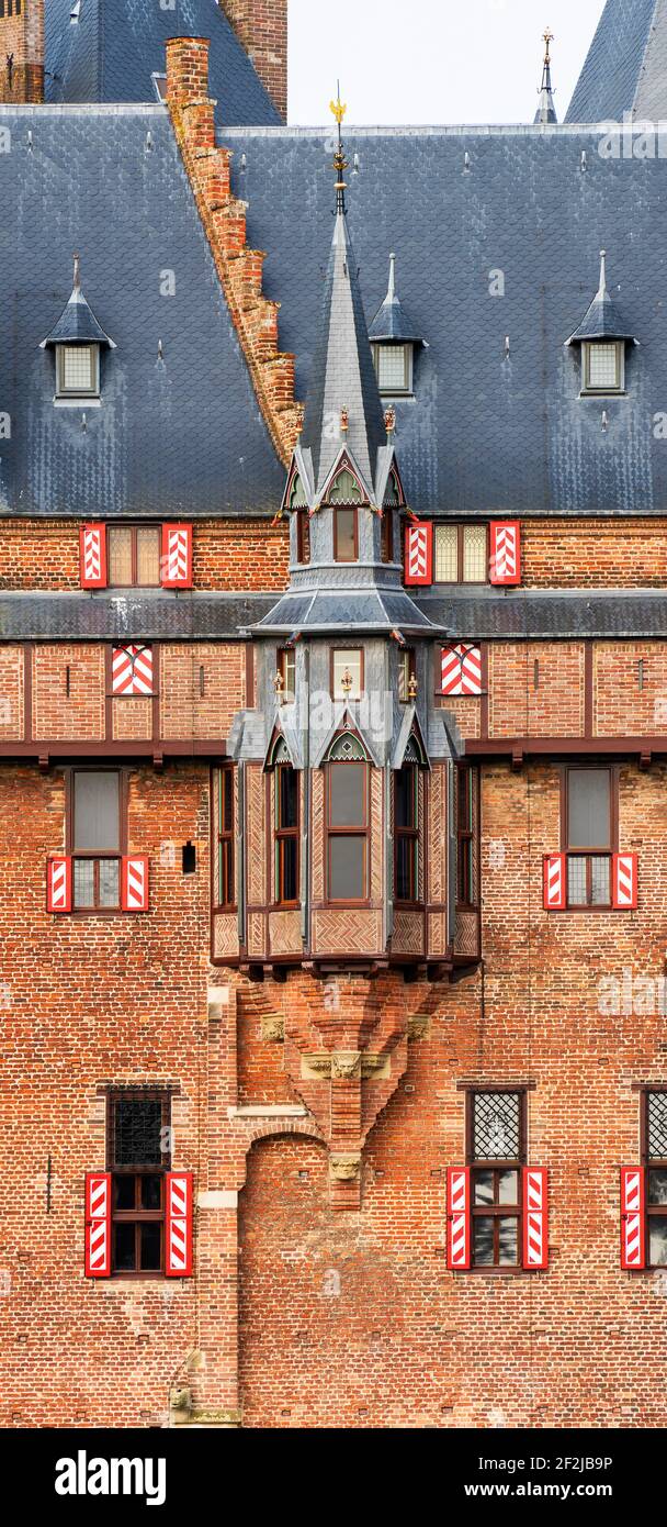 Detail eines Schlosses in Haarzuilens, Niederlande Stockfoto