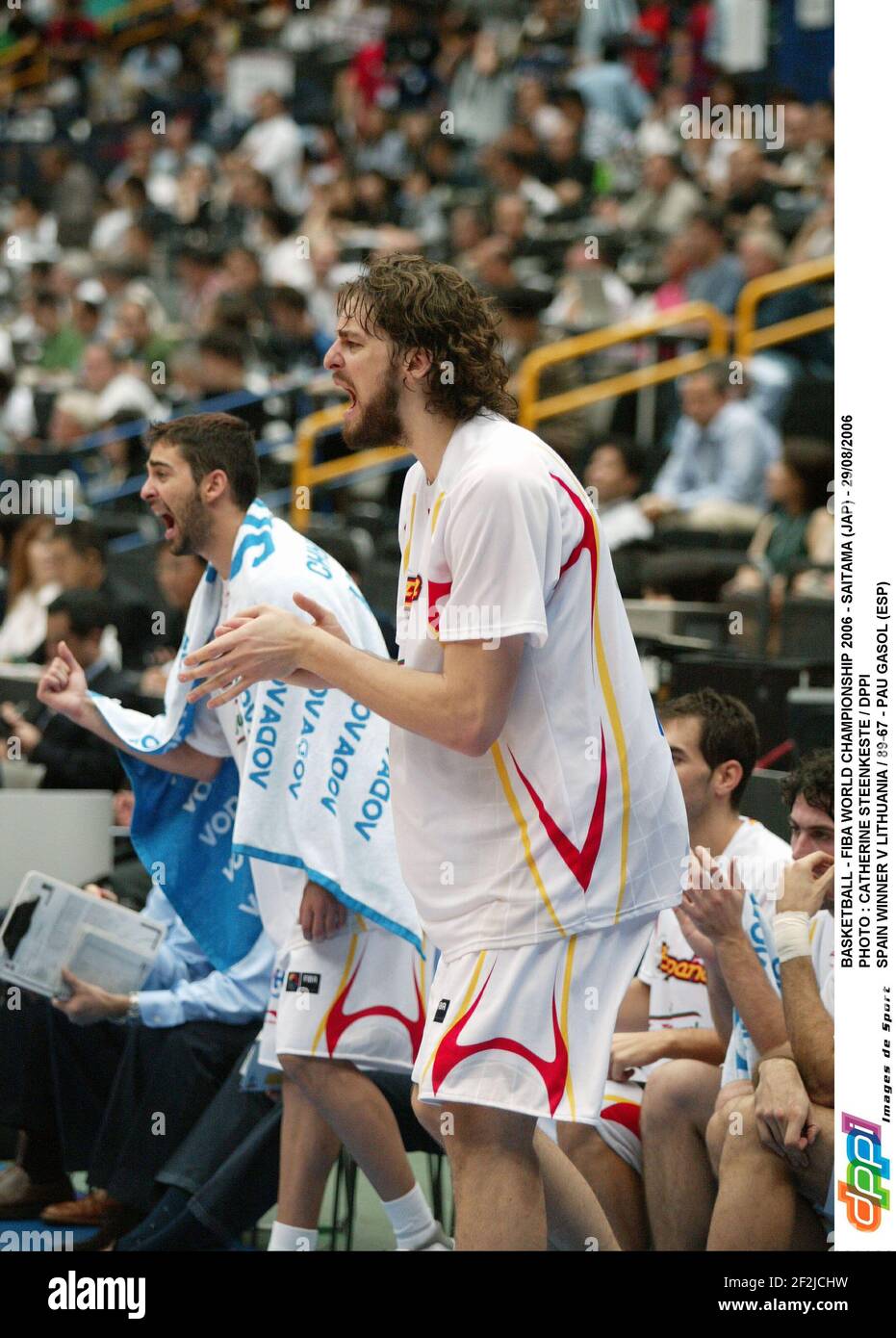 BASKETBALL - FIBA-WELTMEISTERSCHAFT 2006 - SAITAMA (JAP) - 29/08/2006 FOTO : CATHERINE STEENKESTE / DPPI SPANIEN SIEGER V LITAUEN / 89-67 - PAU GASOL (ESP) Stockfoto