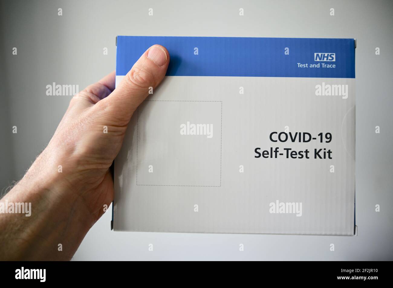 NHS COVID-19 Selbsttest-Kit. Stockfoto