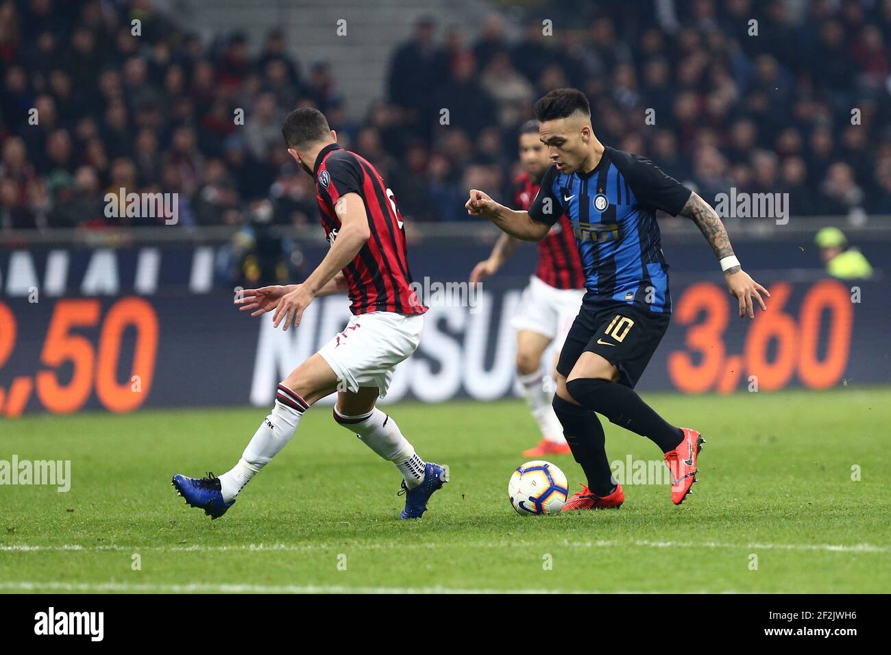 Lautaro Martinez von Inter während der italienischen Serie A Fußballspiel AC Mailand gegen Inter Mailand im San Siro Stadion in Mailand am 17. März 2019. Foto Morgese/Rossini/DPPI Stockfoto