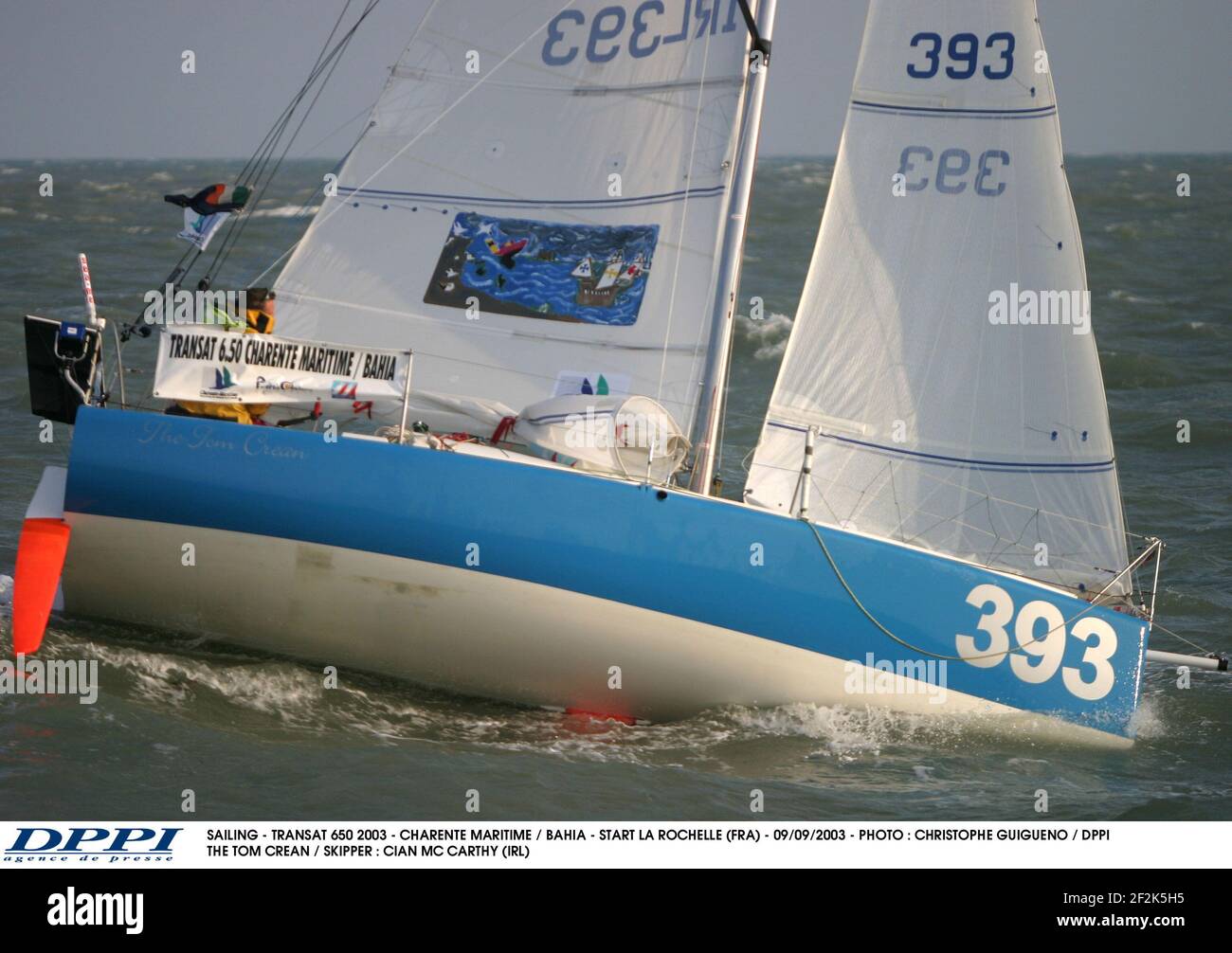 SEGELN - TRANSAT 650 2003 - CHARENTE MARITIME / BAHIA - START LA ROCHELLE (FRA) - 09/09/2003 - FOTO : CHRISTOPHE GUIGUENO / DPPI DER TOM CREAN / SKIPPER : CIAN MC CARTHY (IRL) Stockfoto
