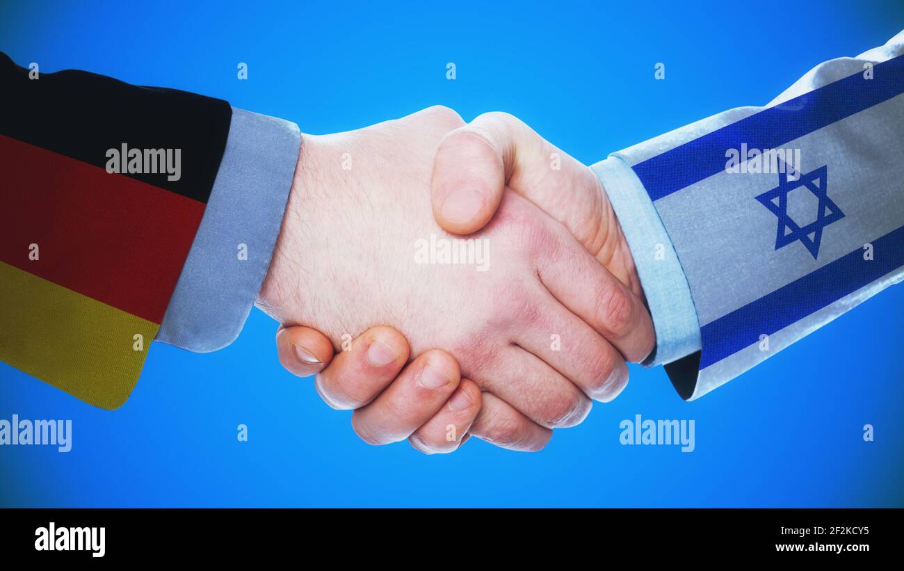 Deutschland - Israel - Handshake-Konzept über Länder und Politik Stockfoto