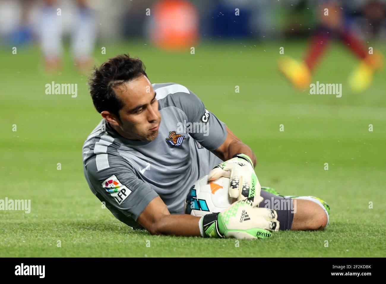 Spanische Meisterschaft Fußballspiel 2013-2014 zwischen FC Barcelona und Real Sociedad am 24. September 2013 in Barcelona, Spanien - Foto Manuel Blondau / AOP Presse / DPPI - Claudio Bravo von Real Sociedad Stockfoto