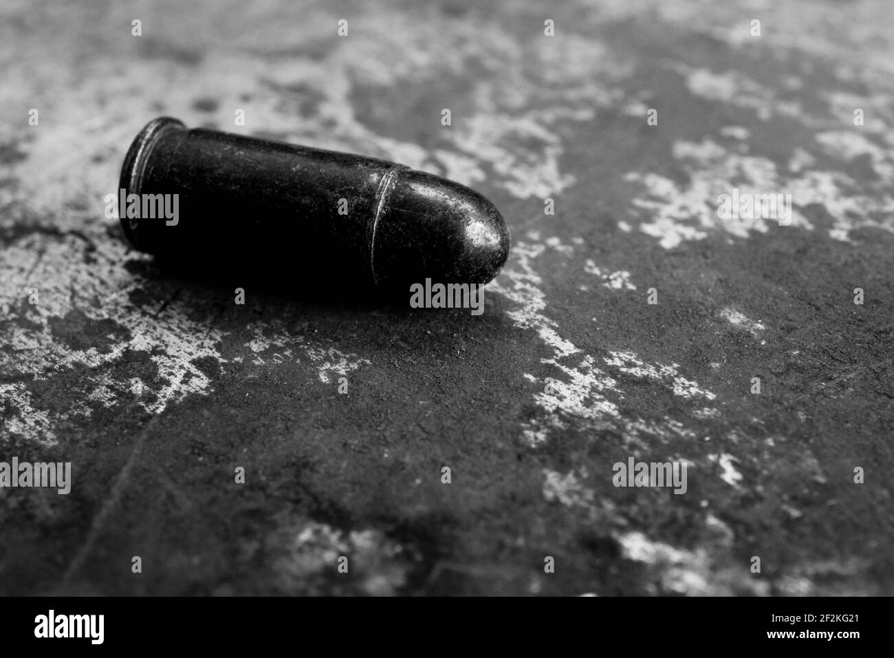 Vintage Gun Bullet, Schwarzweiß-Illustration, Frankreich, 1945 Stockfoto