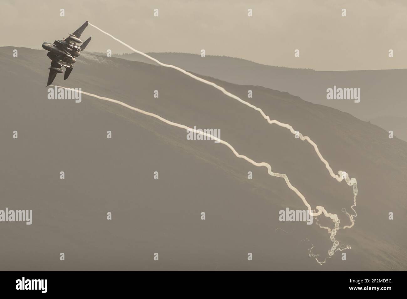 Mach Loop F-15s Low-Pegel Stockfoto