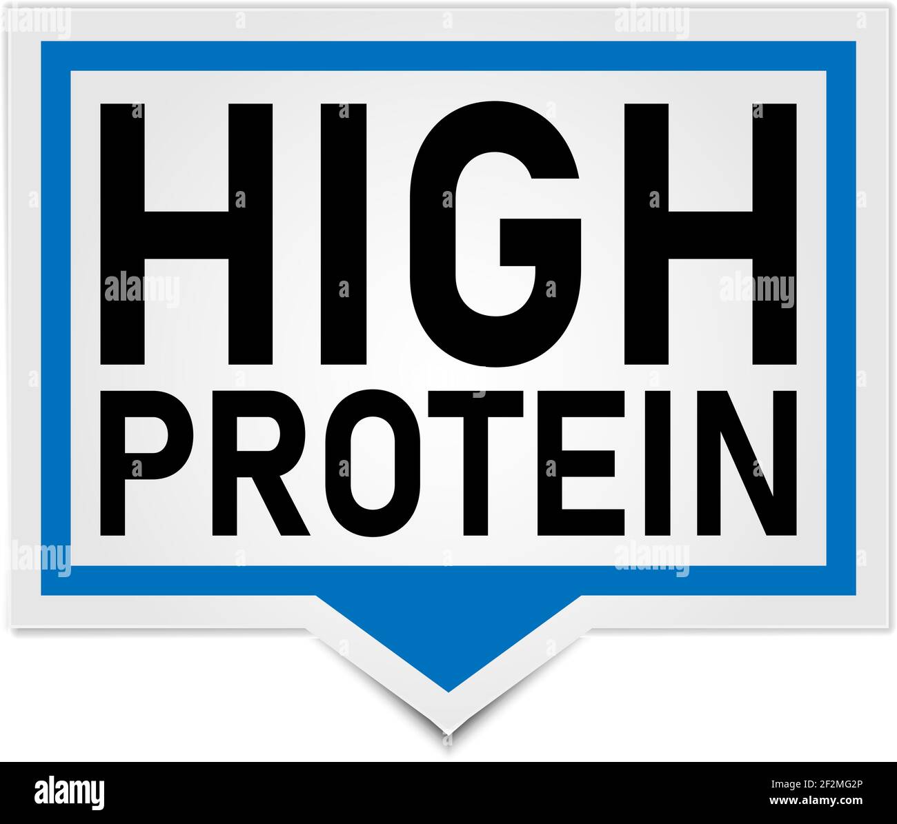 High-Protein-Zeichen mit Farbetikett Sprechblase Vektor-Symbol abbildung der schilder Stock Vektor