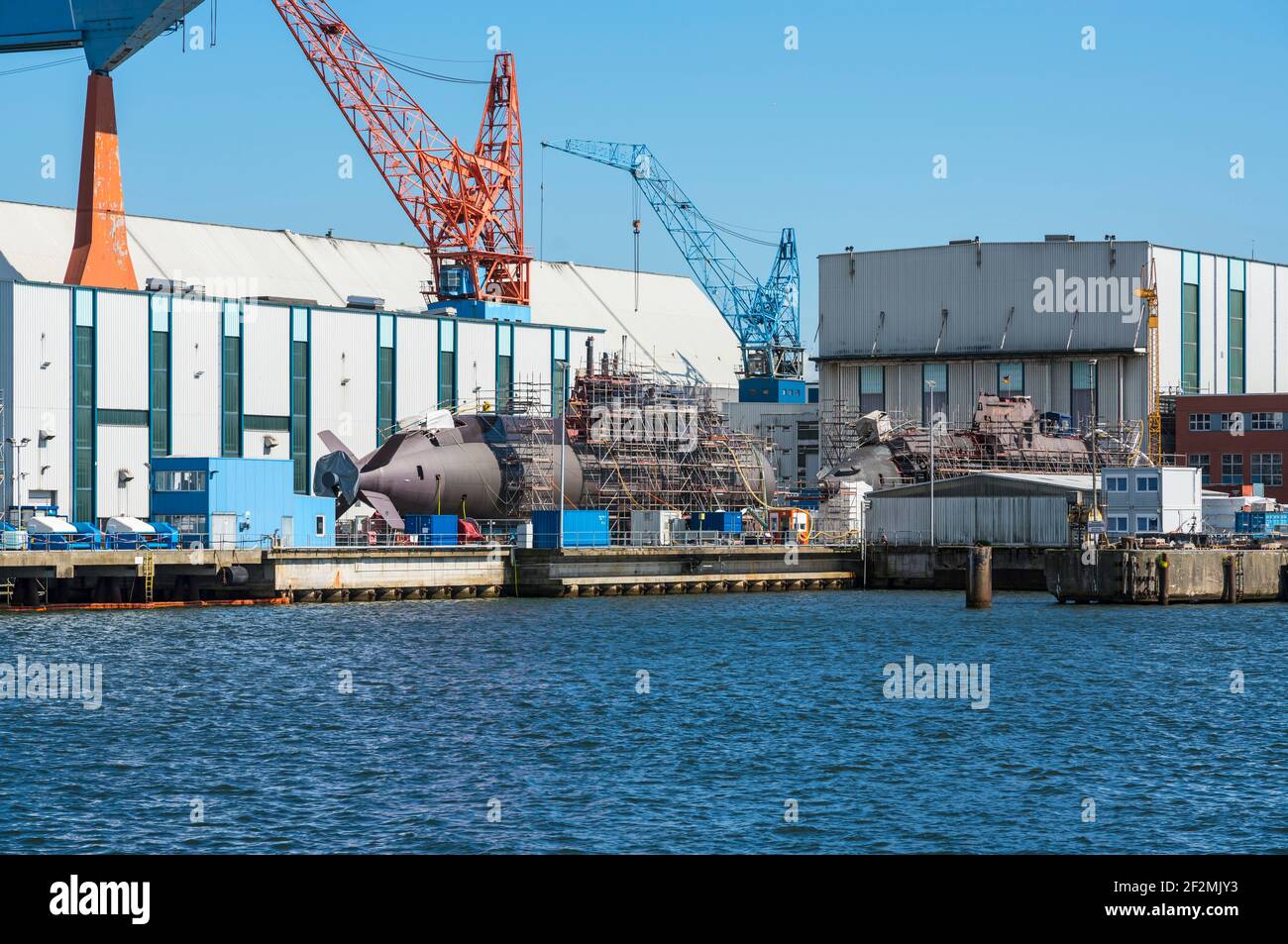 Die thyssenkrupp Marine Systems GmbH (TKMS) mit Sitz in Kiel behauptet, der führende europäische Systemanbieter für U-Boote und Marineschiffe zu sein Stockfoto