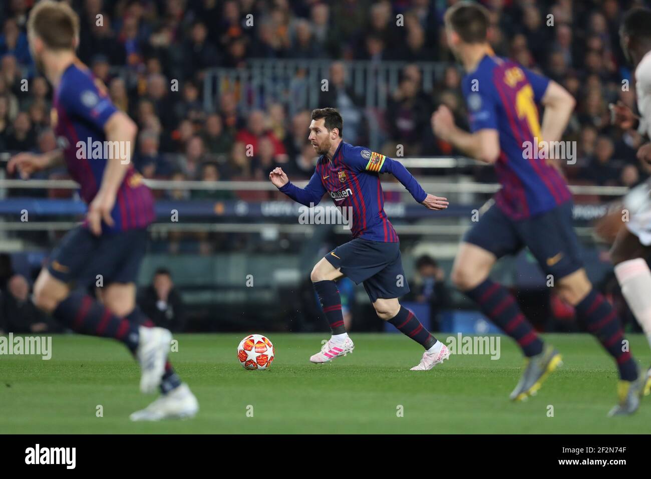 Lionel Messi vom FC Barcelona während der UEFA Champions League ...