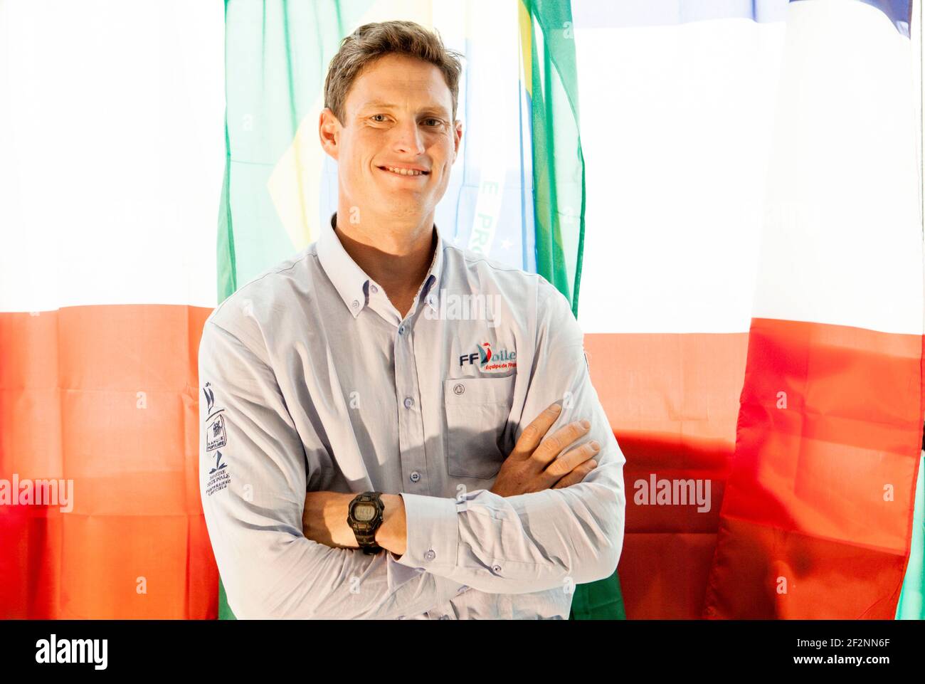 Jonathan Lobert während des Olympischen Tages in der BPCE-Zentrale, Finn, am 4. April 2016 in Paris, Frankreich - Foto Christophe Launay / DPPI Stockfoto