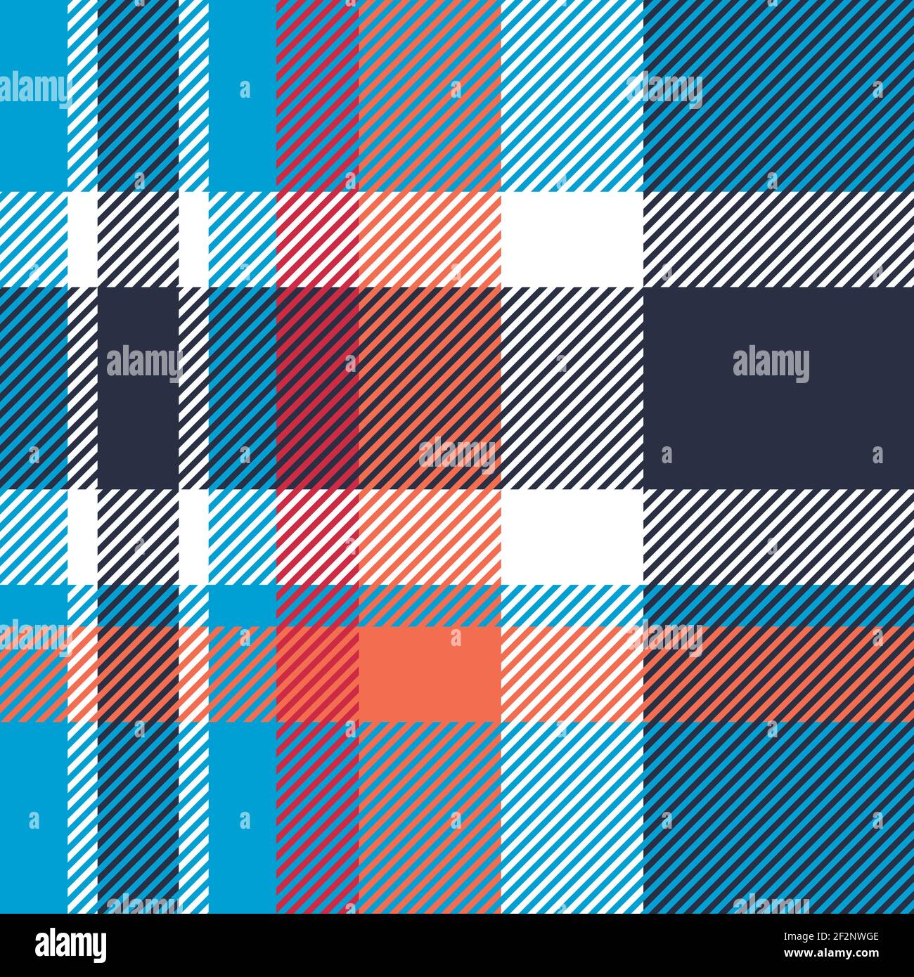 Sommer Look Plaid Nahtloses Muster Vektor Illustration. In leuchtenden Farben karierten Karoplaid für modisches Textil-Design. Stock Vektor