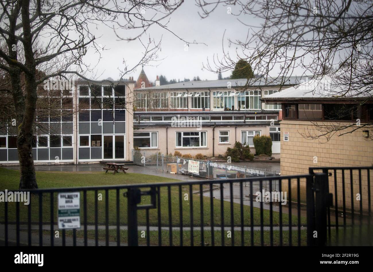 Dunblane Primary School in Stirlingshire vor dem 25th. Jahrestag des Dunblane Massakers am Samstag. Bilddatum: Freitag, 12. März 2021. Stockfoto