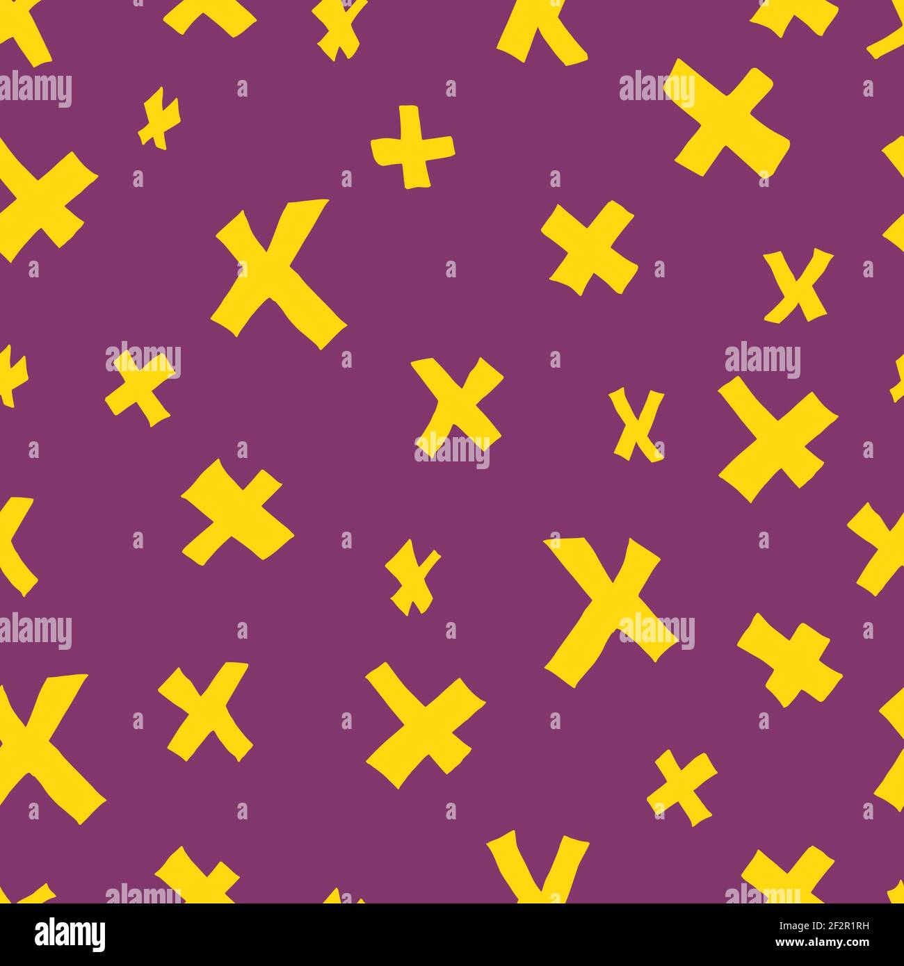 vektor nahtlose einfache X-Muster auf kontrastierendem Hintergrund. Für Papier, Stoff, Textil, Tapete, Hintergründe. Stockfoto