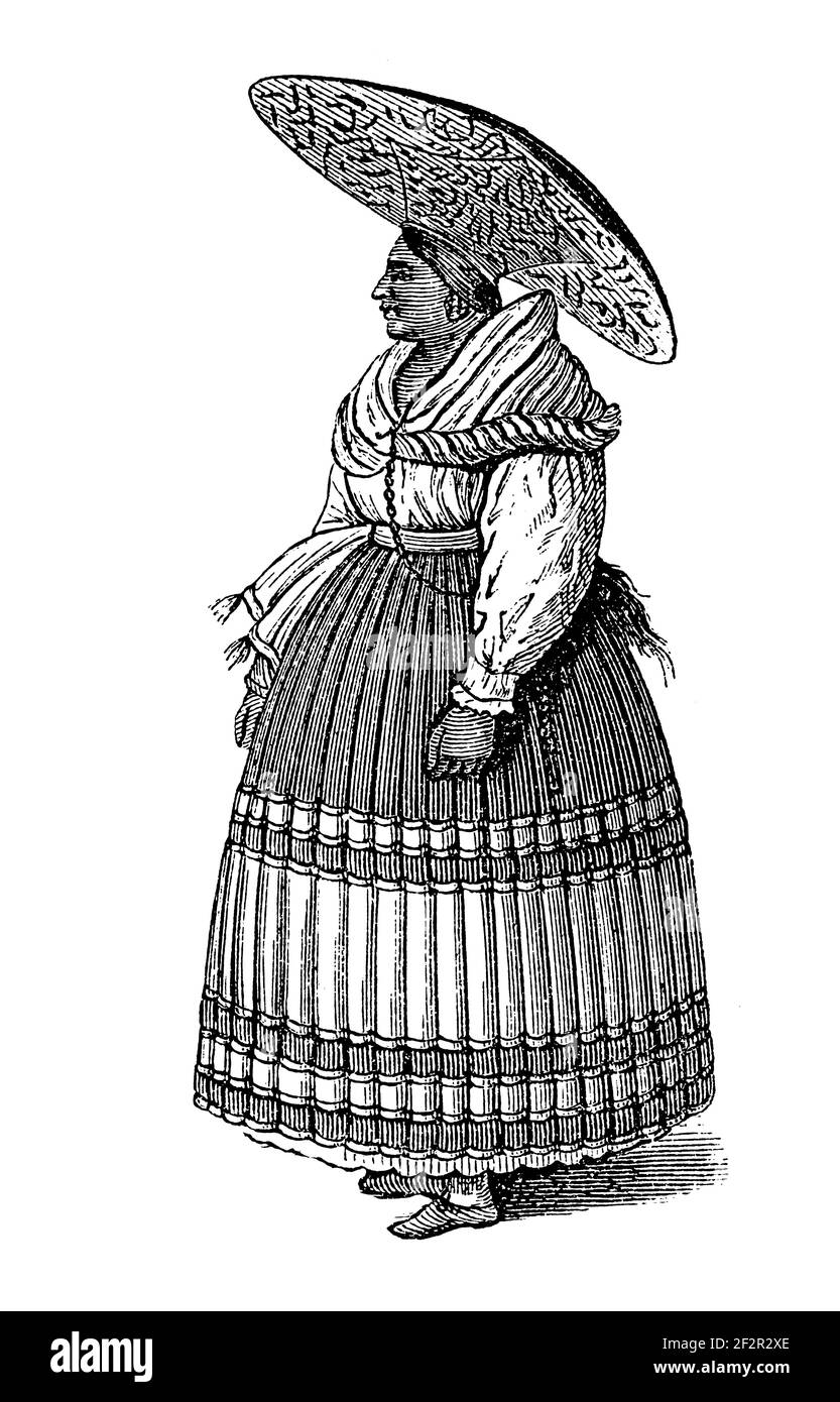 Antike Gravur von Aymaras. Illustration erschienen in Systematischer Bilder-Atlas zum Conversations-Lexikon, Ikonographische Enzyklopädie der Wisse Stockfoto