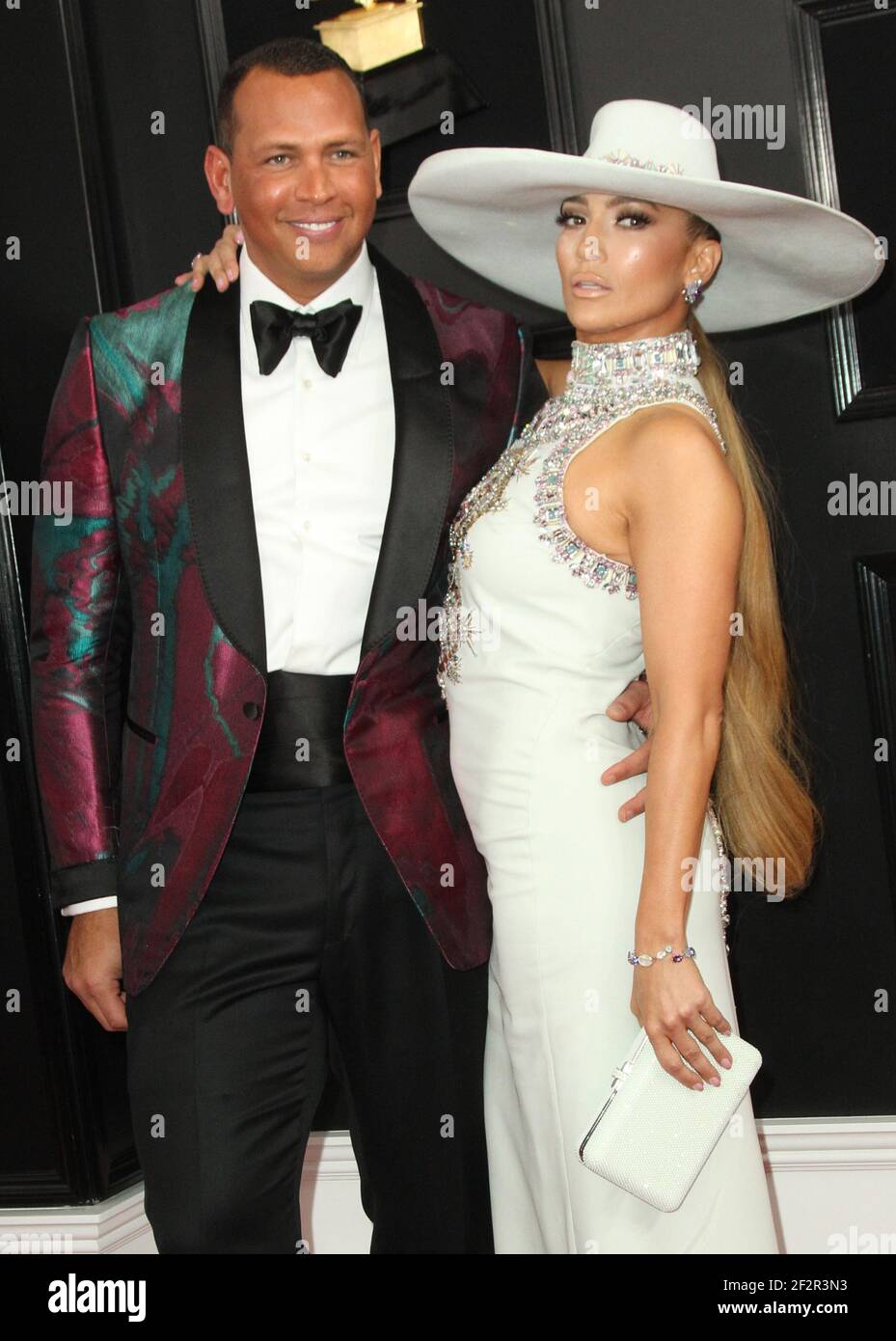 10. Februar 2019 - Los Angeles, Kalifornien, USA - ALEX RODRIGUEZ und JENNIFER LOPEZ bei den jährlichen GRAMMY Awards 61st im Staples Center. (Bild: © AdMedia via ZUMA Wire) Stockfoto