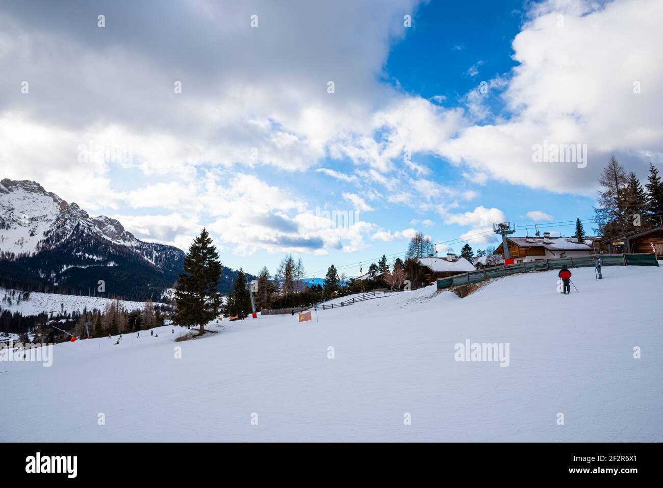 Winterlandschaft in den Dolomiten Stockfoto