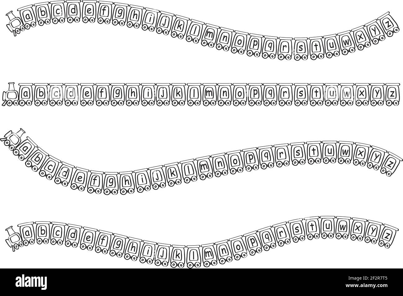 Englisch Alphabet Spielzeug Zug Hintergrund Logo Stock Vektor