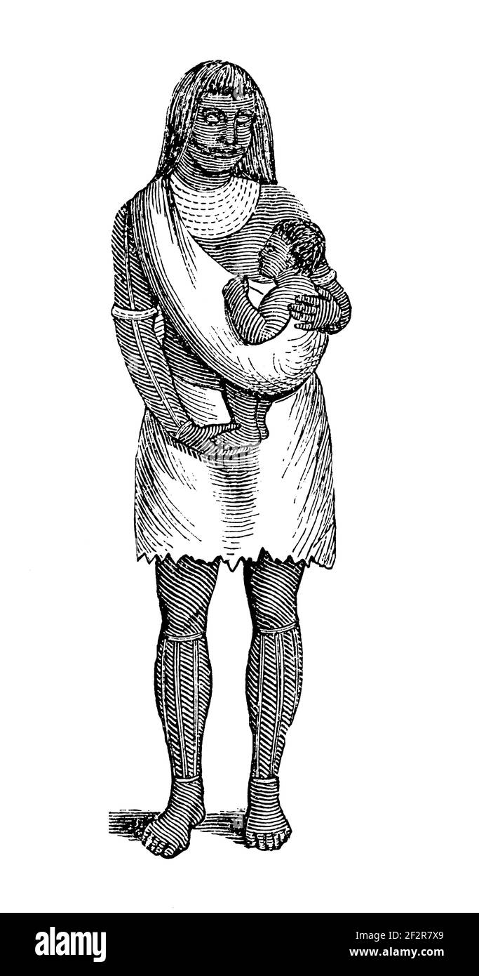 Antike Illustration von Guarayos. Stich veröffentlicht in Systematischer Bilder-Atlas zum Conversations-Lexikon, Ikonographische Encyklopedie der Wiss Stockfoto