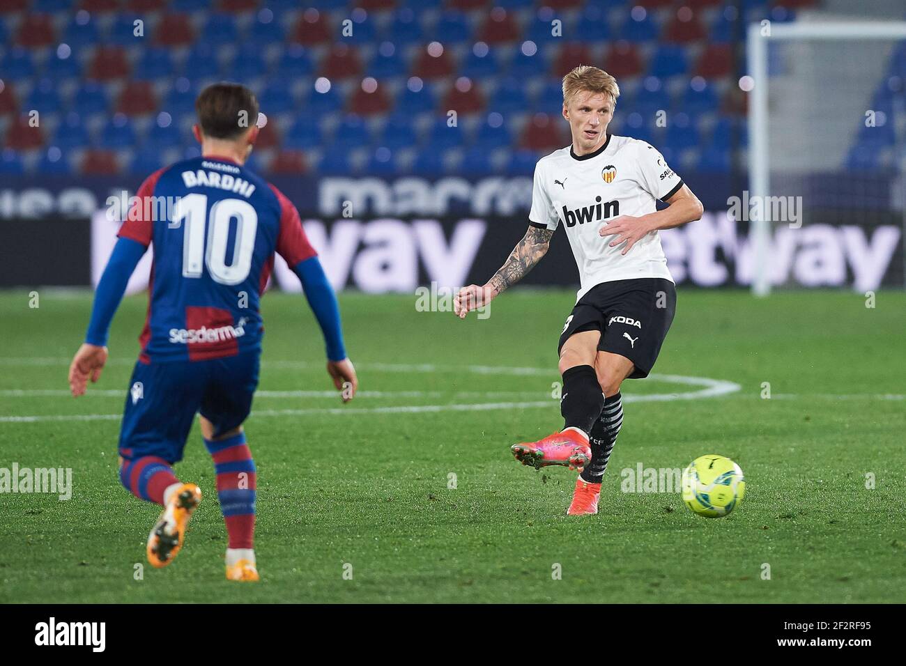 Daniel Wass aus Valencia während der spanischen Meisterschaft La Liga Fußballspiel zwischen Levante und Valencia am 12. März 2021 im Estadio Ciutat de Valencia in Valencia, Spanien - Foto Maria Jose Segovia / Spanien DPPI / DPPI / LiveMedia Stockfoto