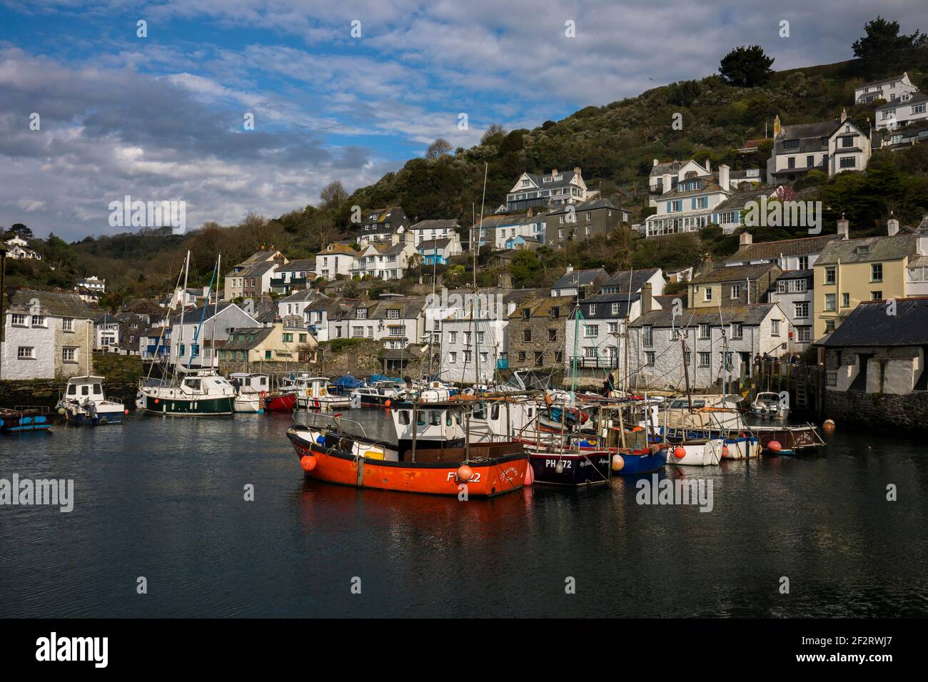 Polperro; Dorf und Hafen; Cornwall; Großbritannien Stockfoto