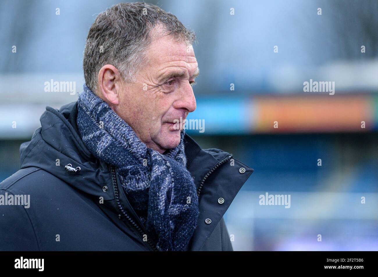 EINDHOVEN, NIEDERLANDE - MÄRZ 12: Trainer Ernie Brandts vom FC Eindhoven beim niederländischen Keukenkampioendivision-Spiel zwischen FC Eindhoven und Almere C Stockfoto