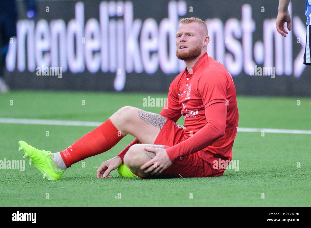 EINDHOVEN, NIEDERLANDE - MÄRZ 12: Thomas Verheydt von Almere City FC während des niederländischen Keukenkampioendivision-Spiels zwischen FC Eindhoven und Almere Cit Stockfoto