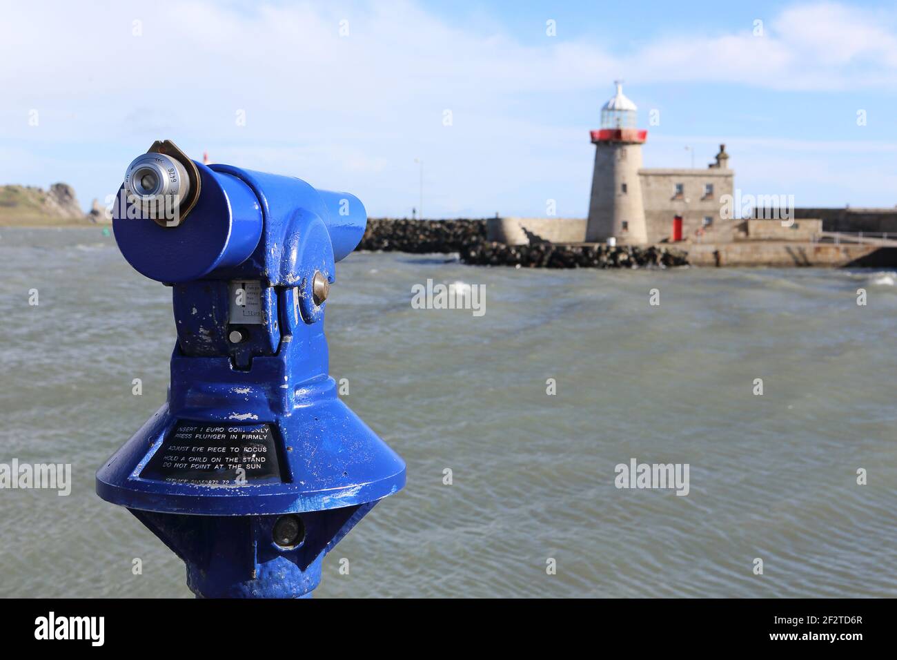 Teleskop auf Howth Harbor, Irland Stockfoto