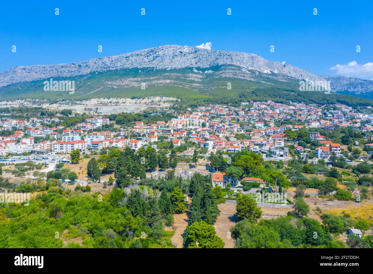 Luftaufnahme der kroatischen Stadt Solin Stockfoto