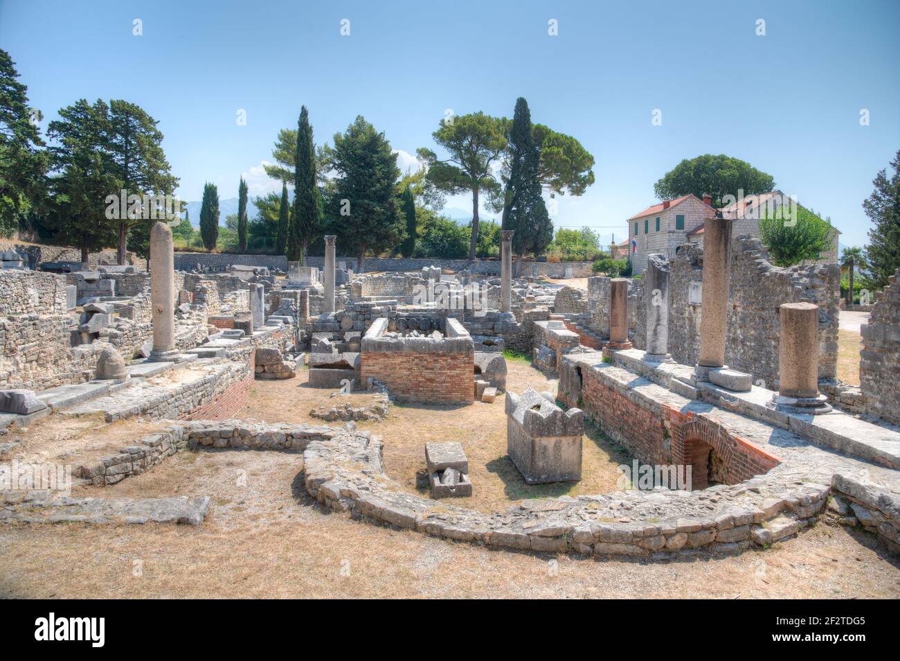 Manastarine der römischen Ruinen des alten Salona in der Nähe von Split, Kroatien Stockfoto