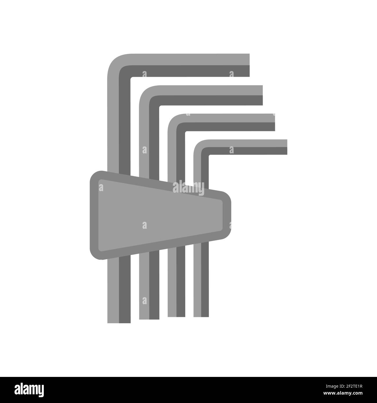 Inbusschlüssel Vektor Arbeit Werkzeugschlüssel Symbol Werkzeugbau Symbol. Reparatur Inbusschlüssel Instrument Ausrüstung Zeichen Symbol Abbildung. Hardware-Service-Set Stock Vektor