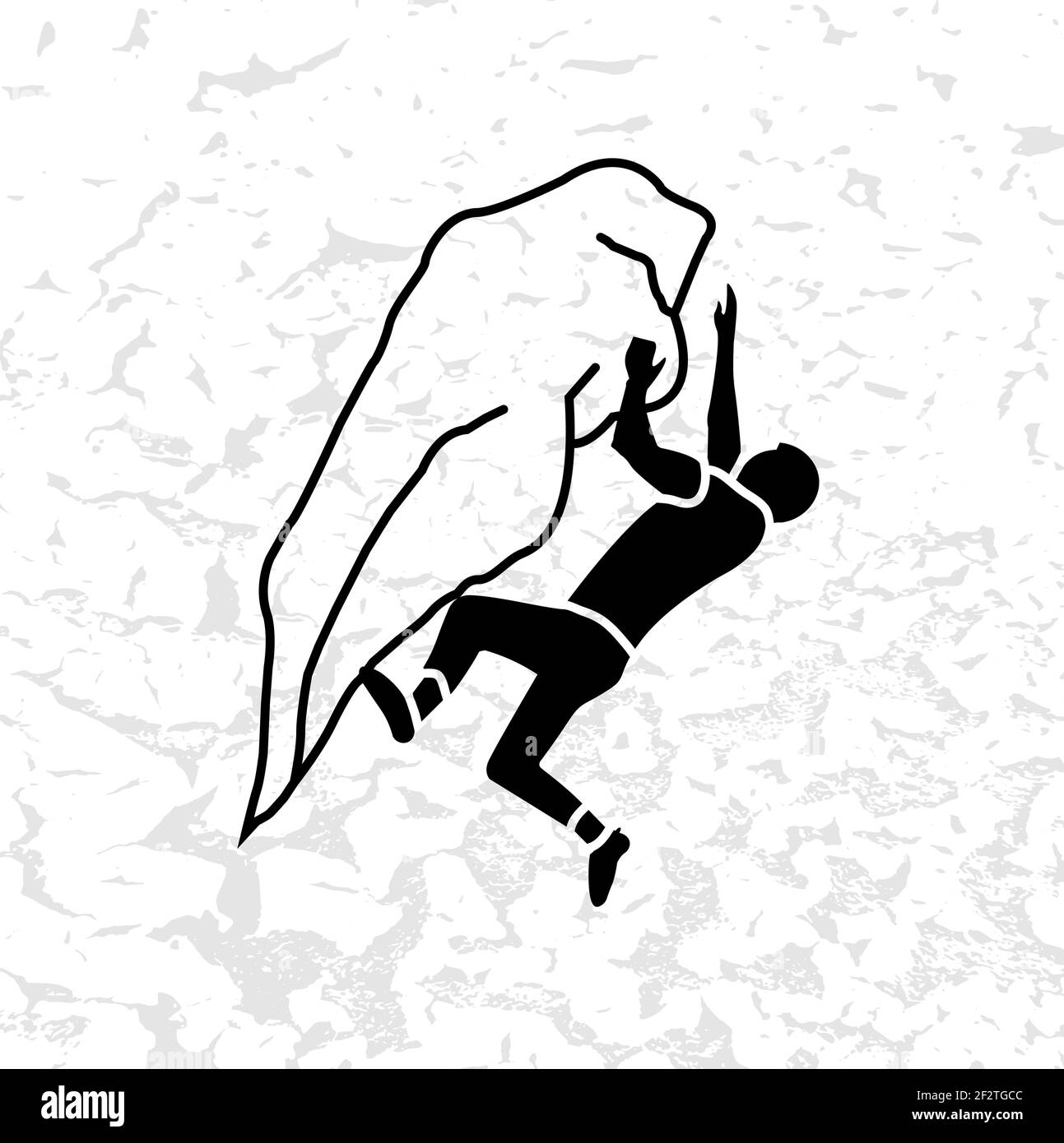 Climber Silhouette eine Felsvektor Illustration. Kletterschild. EPS 10 Stock Vektor