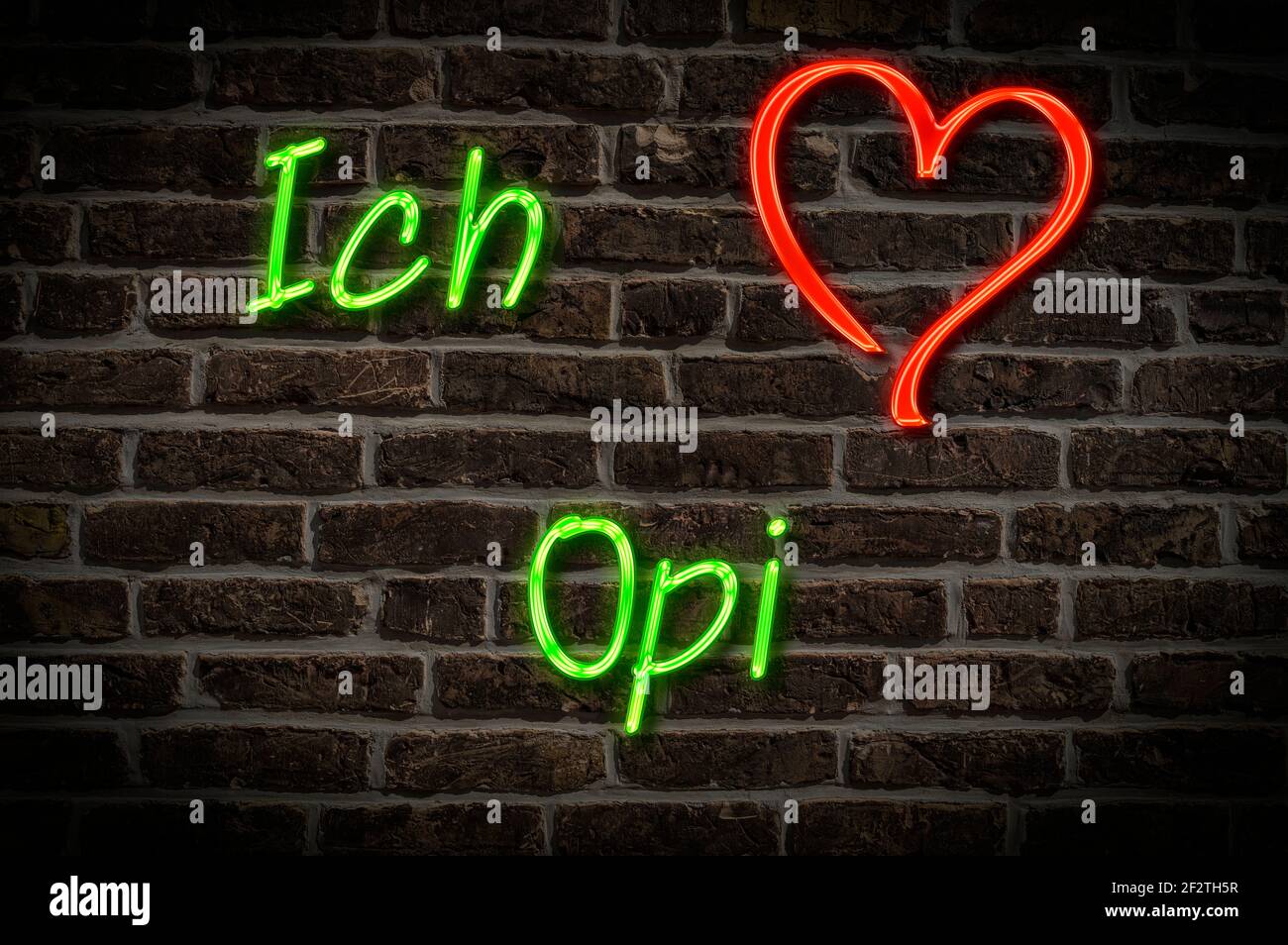 Leuchttreklame, Ich liebe OPI, Ich liebe OPI Stockfoto