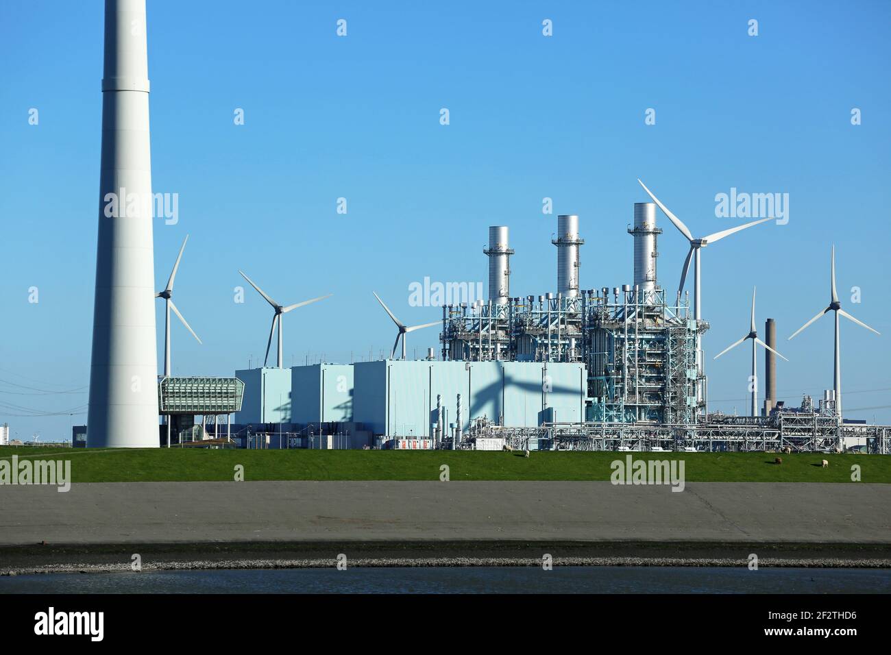 Gas gefeuerten Kraftwerk in den Niederlanden Stockfoto