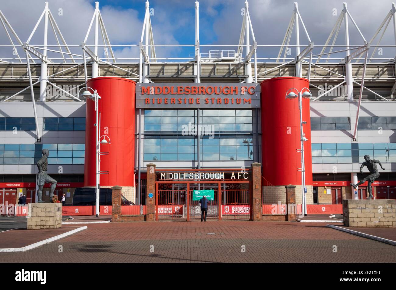 Riverside Stadium, Middlesbrough, Cleveland, Großbritannien. März 2021, 13th. English Football League Championship Football, Middlesbrough versus Stoke City; The Outside of the Riverside Credit: Action Plus Sports/Alamy Live News Stockfoto