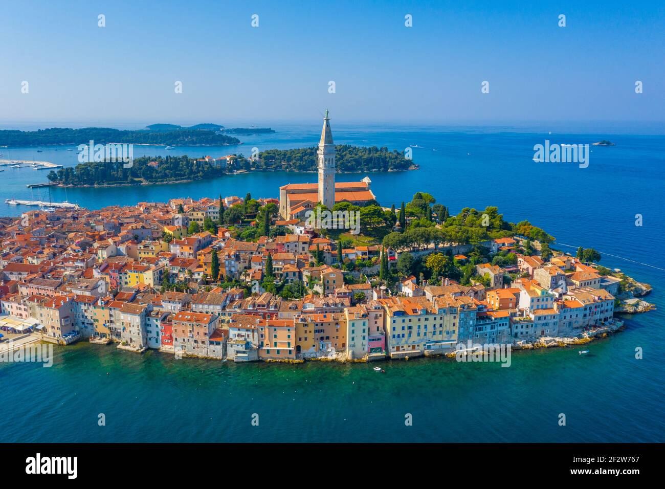 Luftaufnahme der kroatischen Stadt Rovinj Stockfoto