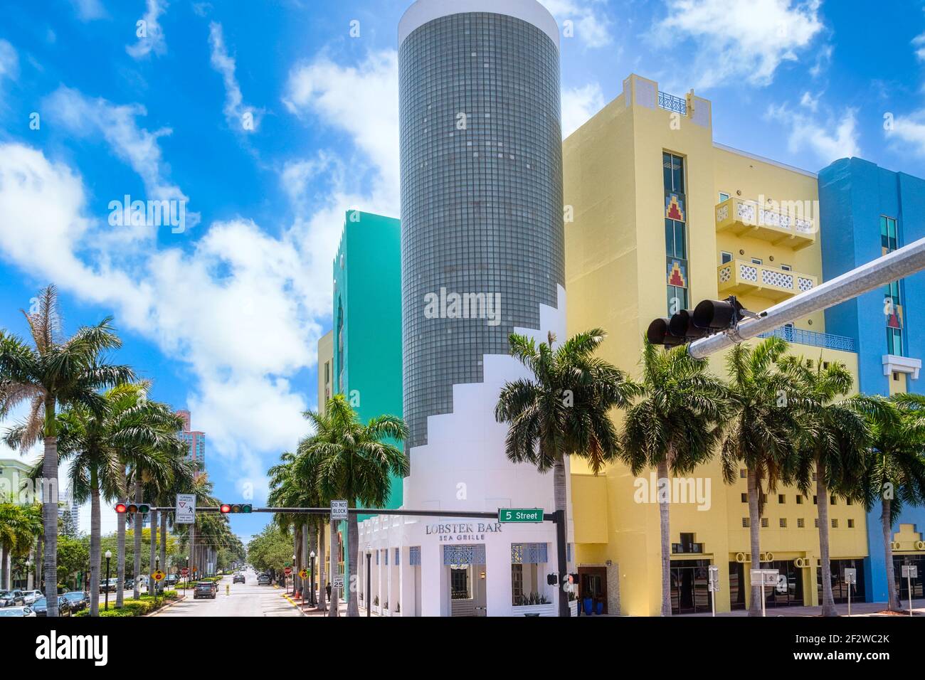 Lobster Bar Gebäudearchitektur außen, Miami, USA Stockfoto