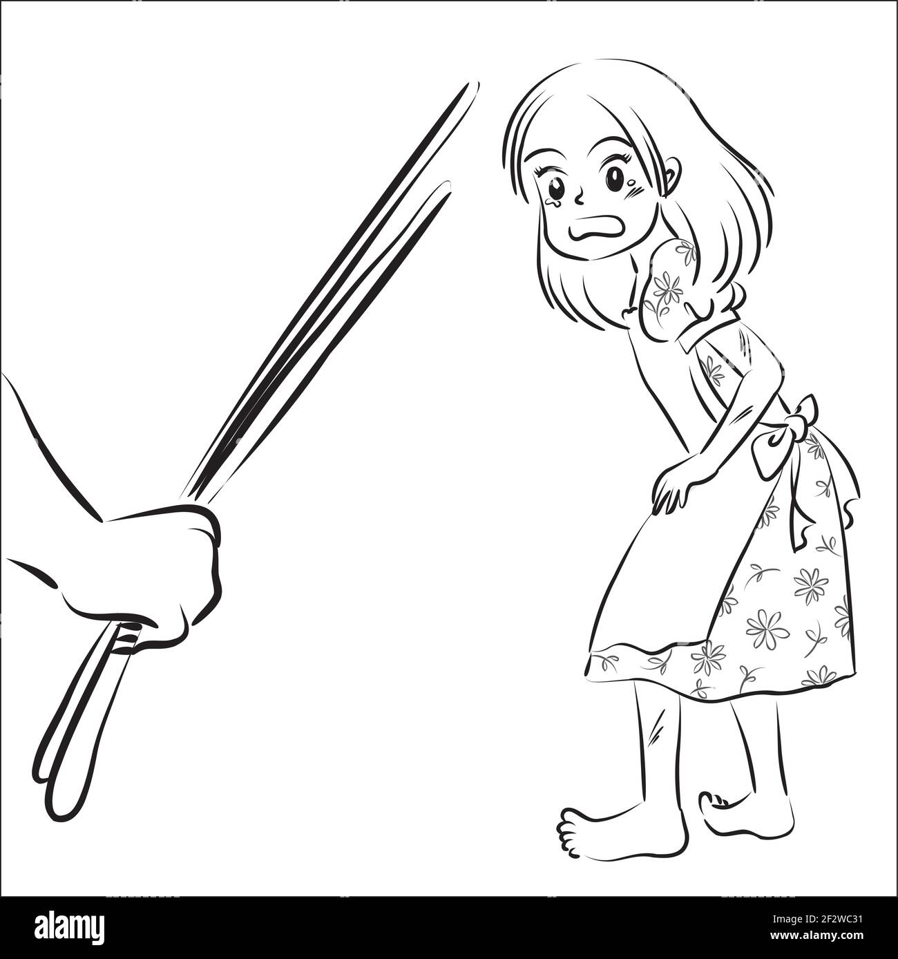 Körperliche Bestrafung von Kindern Stock Vektor