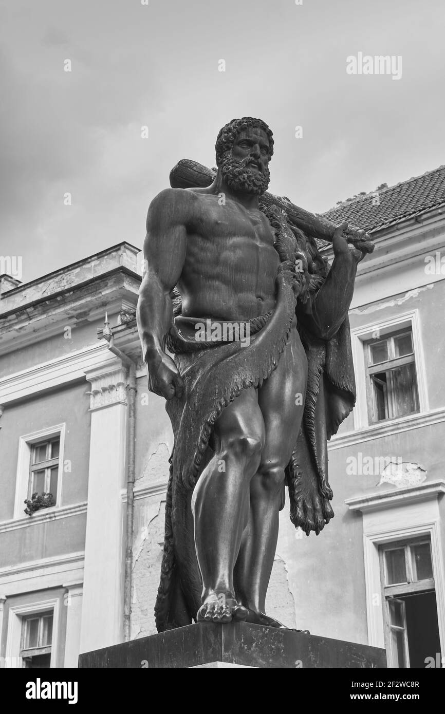 Statue des Herkules in Baile Herculane Stockfoto