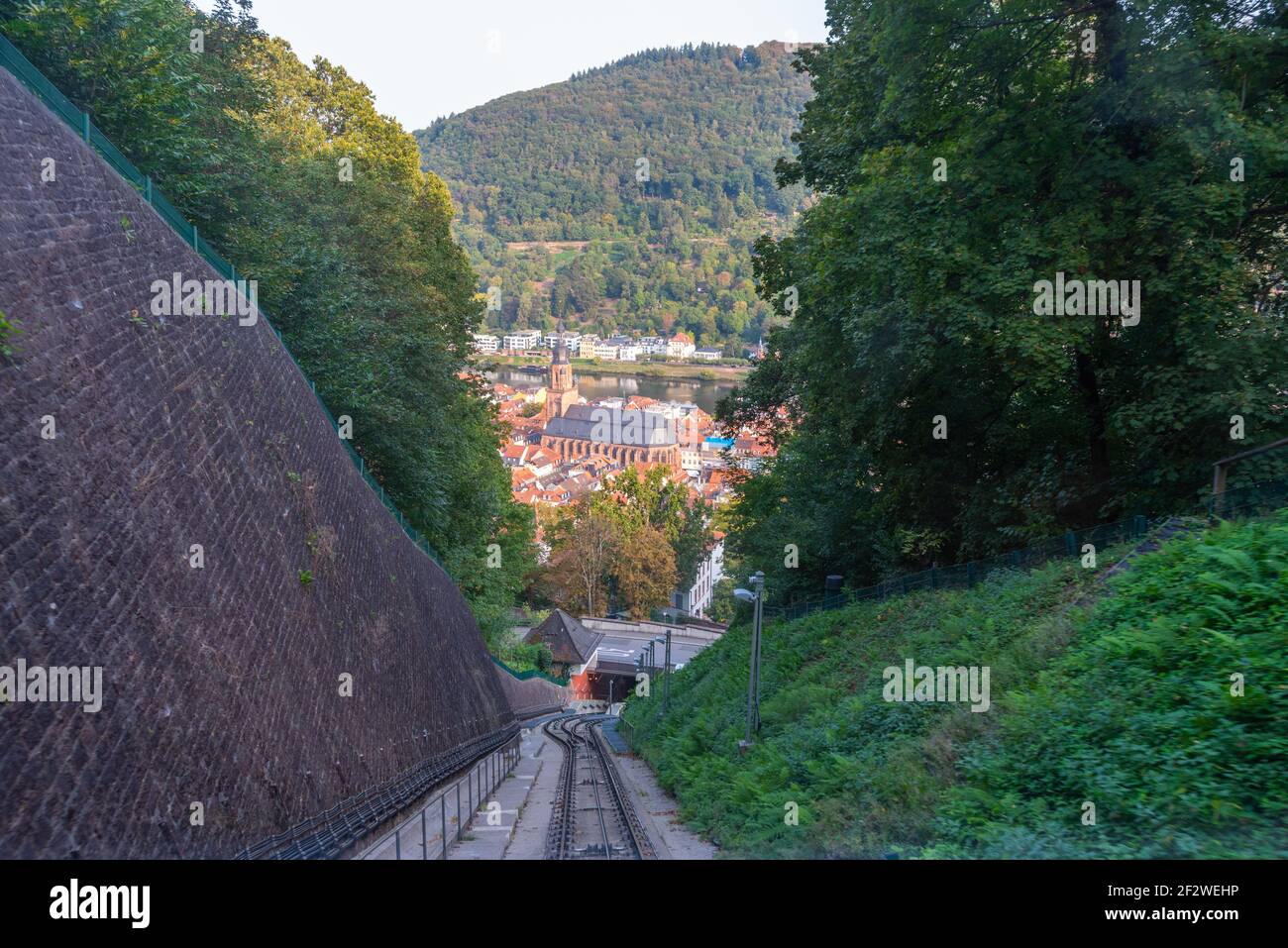 Bergbahn zum Königstuhl in Heidelberg, Deutschland Stockfoto