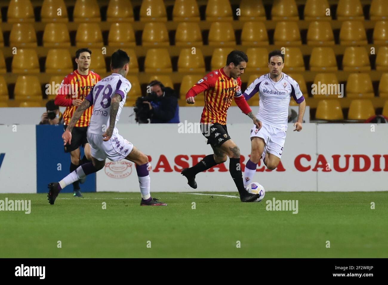 Nicolas Viola (Benevento Calcio) während der Serie A Fußballspiel zwischen Benevento - Fiorentina, Stadio Ciro Vigorito am 13. März 2021 in Benevento Italien / LM Stockfoto