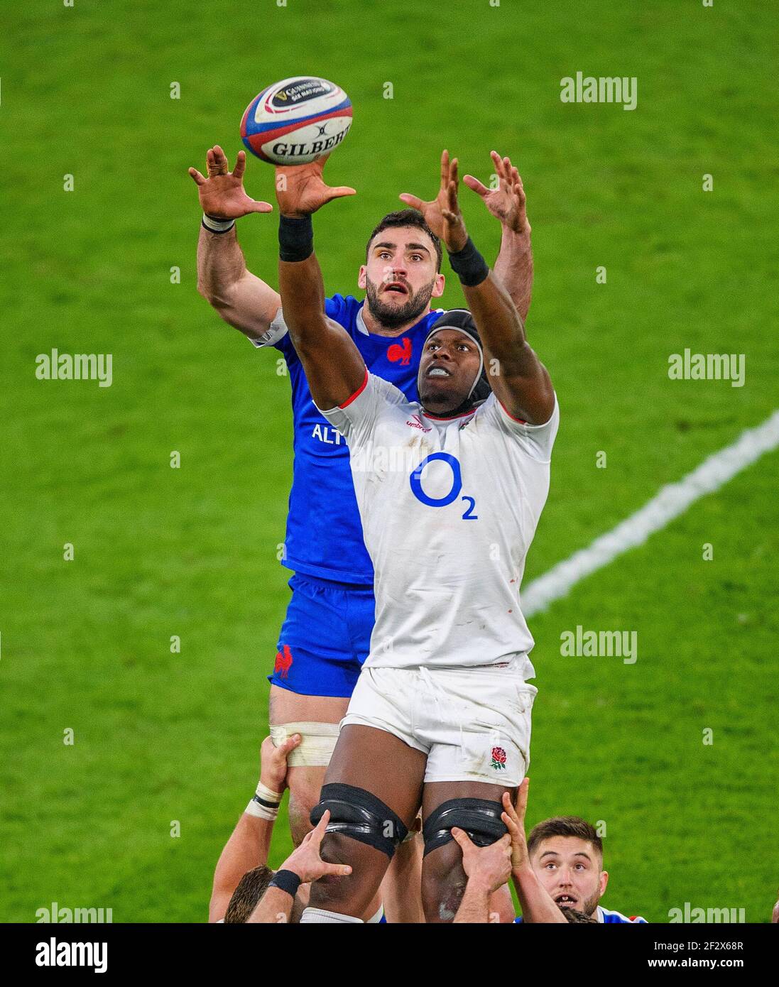 Twickenham Stadium, 13th Mär 2021 Englands Maro Itoje tritt in der Linie während des Guinness Six Nations-Spiels im Twickenham Stadium, London an Bildnachweis: © Mark Pain / Alamy Live News Stockfoto