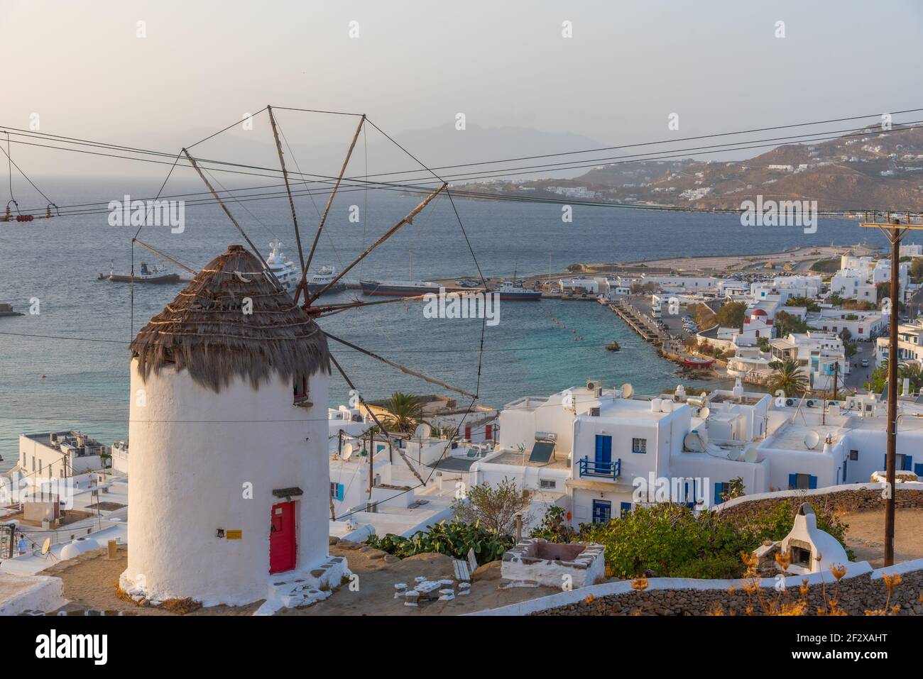 Sonnenuntergang über Mykonos in Griechenland Stockfoto