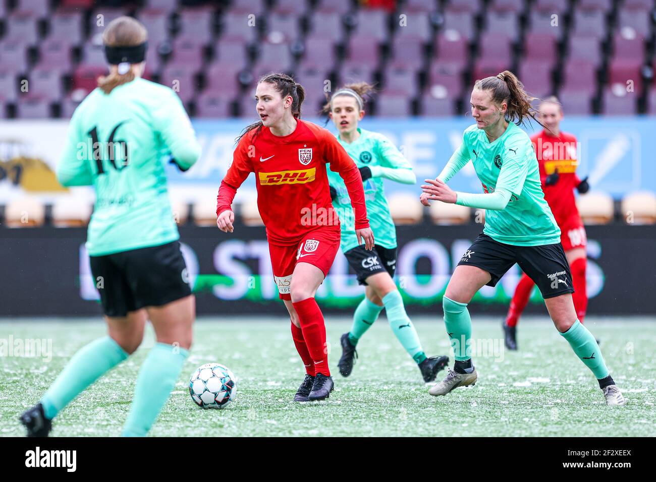 Farum, Dänemark. März 2021, 13th. Anna Karlsson (24) vom FC Nordsjaelland beim Gjensidige Kvindeliga-Spiel zwischen FC Nordsjaelland und FC Thy-Thisted Q, in Right to Dream Park in Farum. (Foto Kredit: Gonzales Foto/Alamy Live News Stockfoto