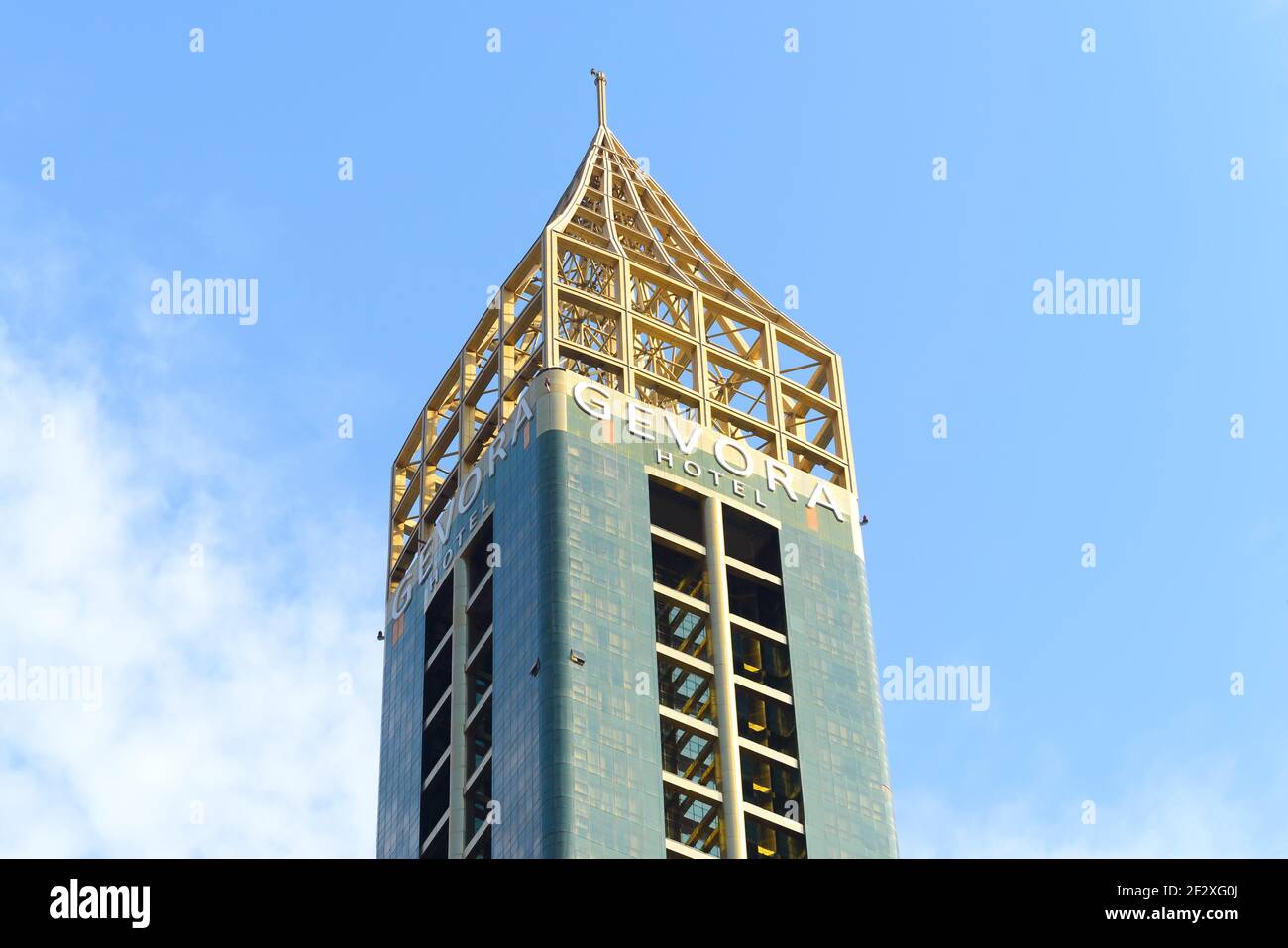 Gevora Hotel in Ahmed Abdul Rahim Al Attar Tower, in Dubai. Das höchste Hotel der Welt. Stockfoto