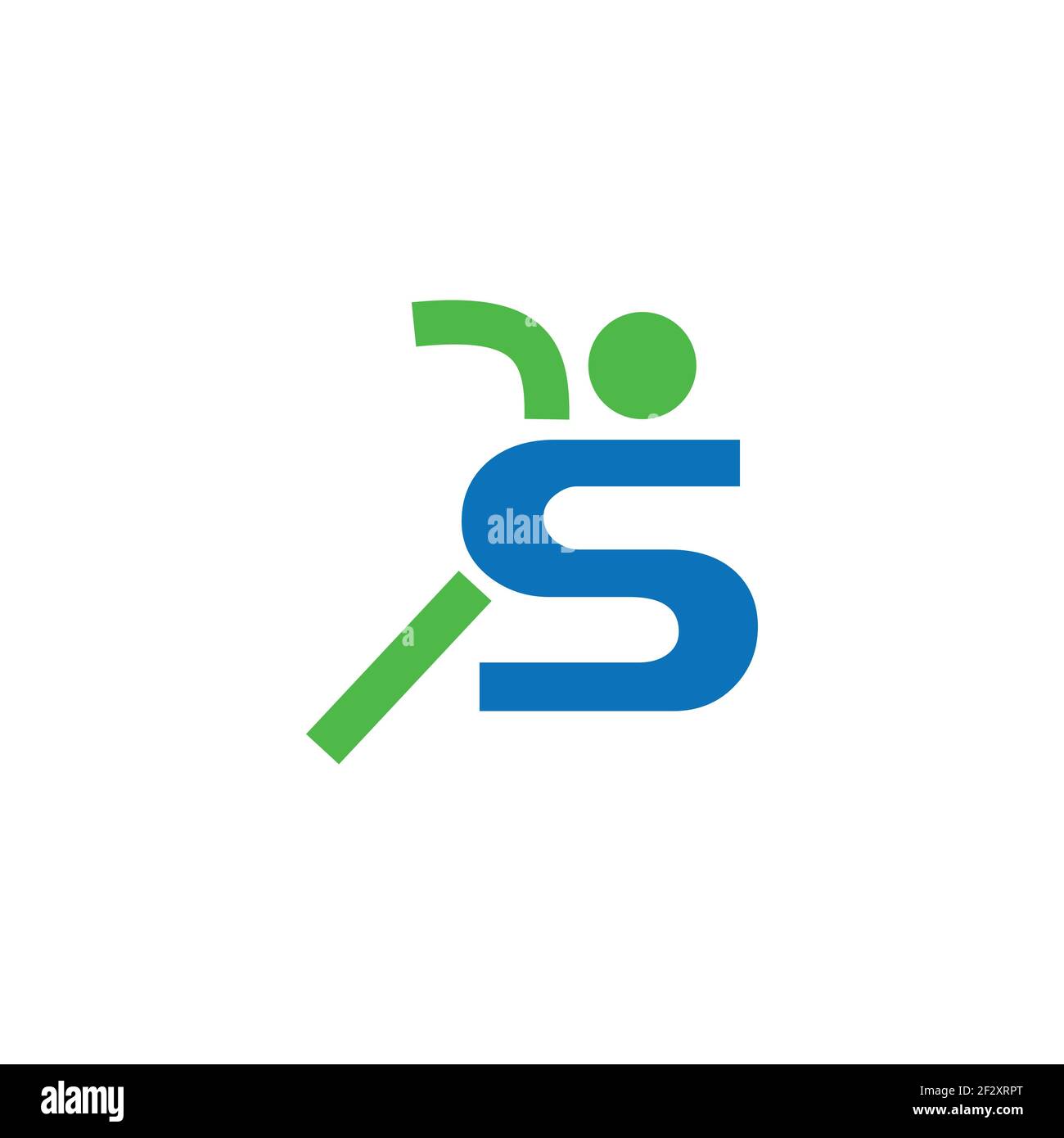 Initial Letter S abstrakt Menschen laufen Logo-Design. Schriftzug Logotyp mit Menschen in Laufform abstraktes Logo Design Vektor Stock Vektor
