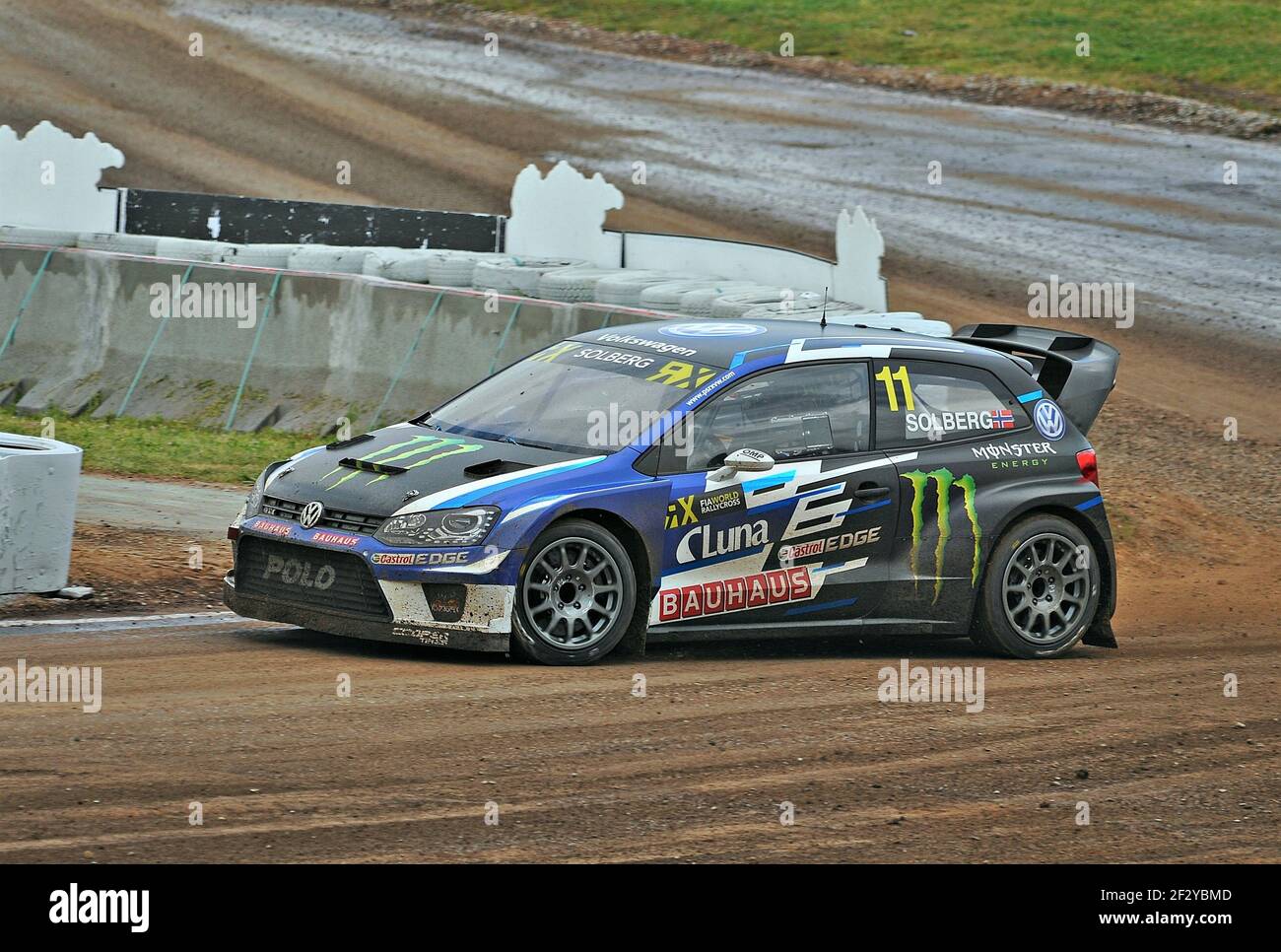 Petter Solberg mit Volkswagen Polo auf der World RX in Barcelona-Katalonien Stockfoto