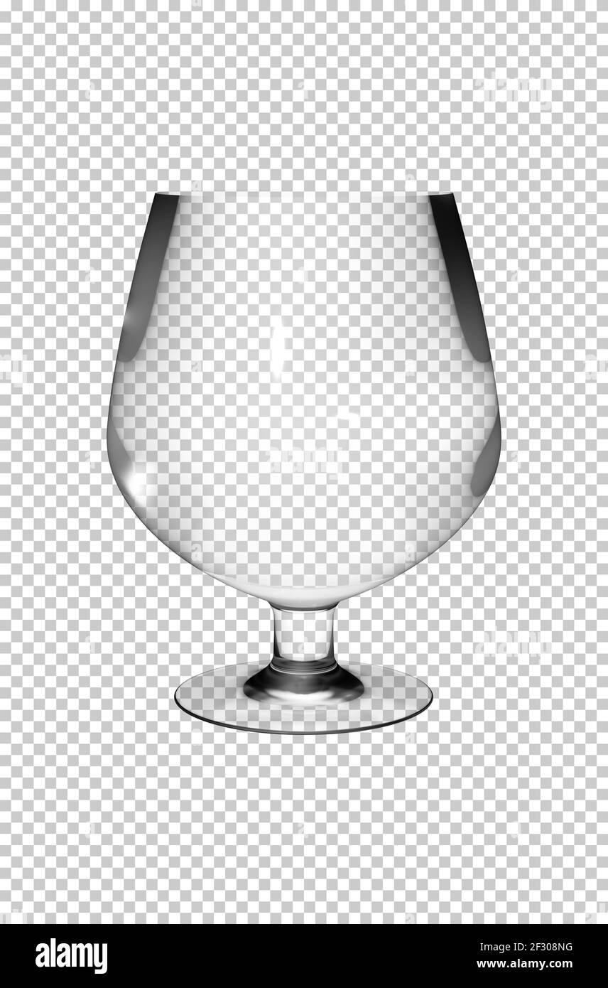 Transparentes Glas für Wein oder Schnaps oder Champagner Stockfoto