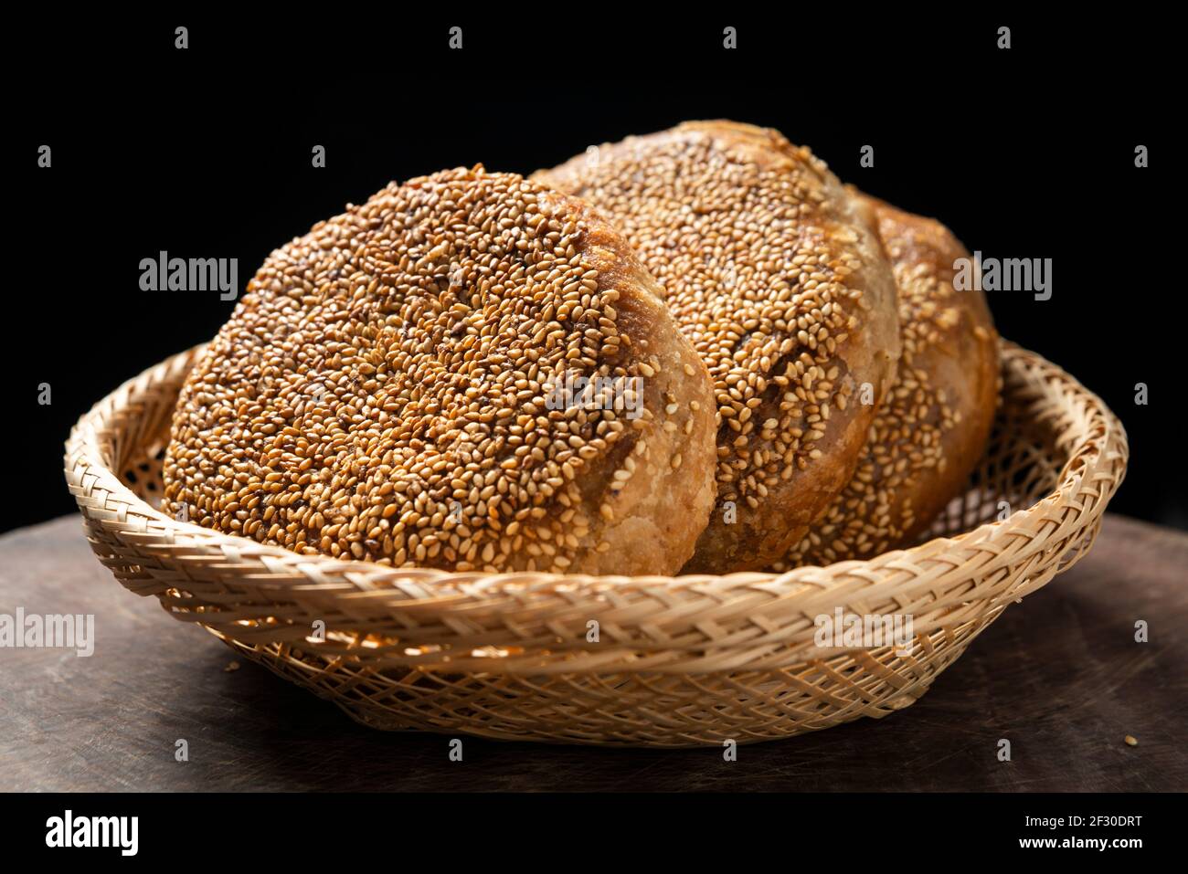 Chinesische Snacks, gebackene Sesamskegel Stockfoto