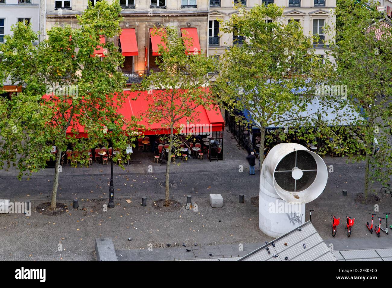 Blick vom Dach des Beaubourg Museums Stockfoto